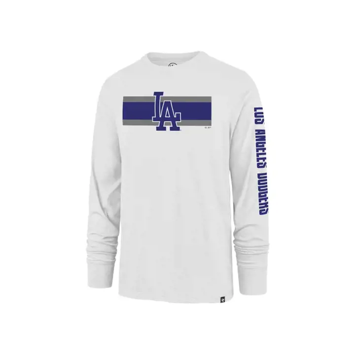 T-shirt ML Los Angeles Dodgers MLB Cross Stripe BLANC