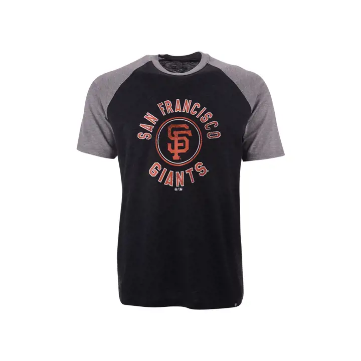 T-shirt SAN FRANCISCO GIANTS MLB Raglan Manches Courtes Tricolore Noir/Gris