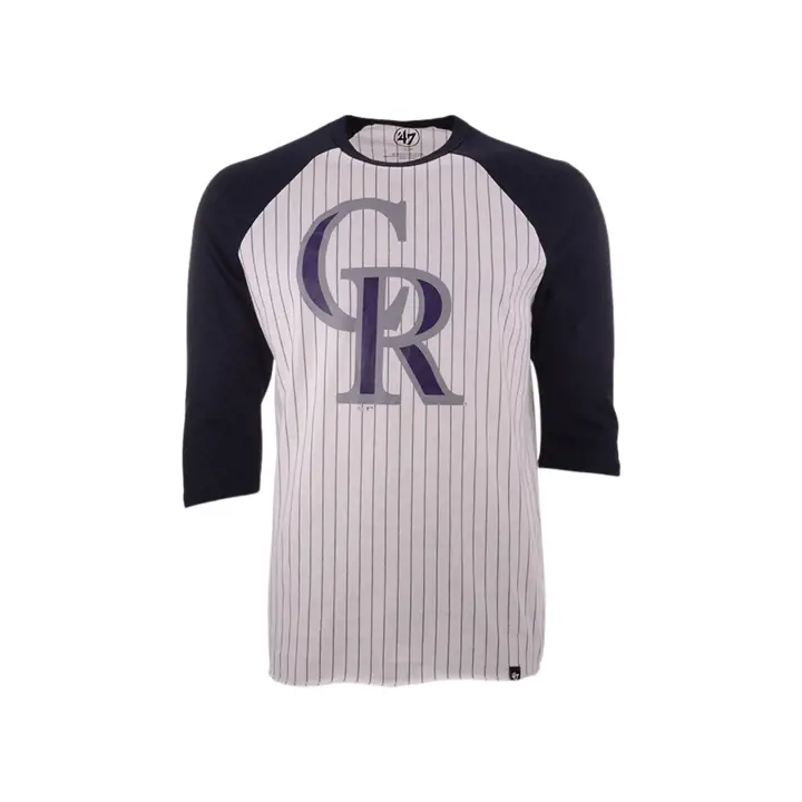 Colorado Rockies MLB Rayé Rétro Raglan BLA/NOI