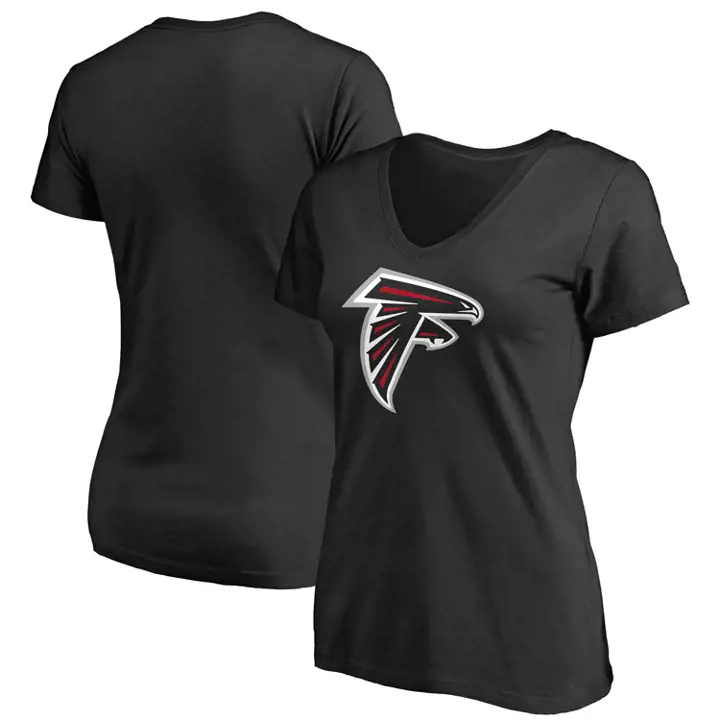 T-shirt en coton pour femme avec logo des Falcons d'Atlanta NFL 20 noir