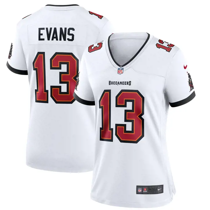 Maillot de match NFL Tampa Bay Buccaneers Femme blanc Evans