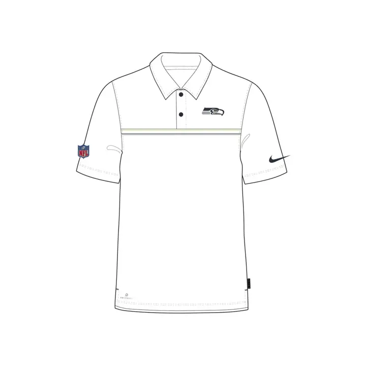 Polo à manches courtes NFL Dri-Fit Seattle Seahawks BLANC