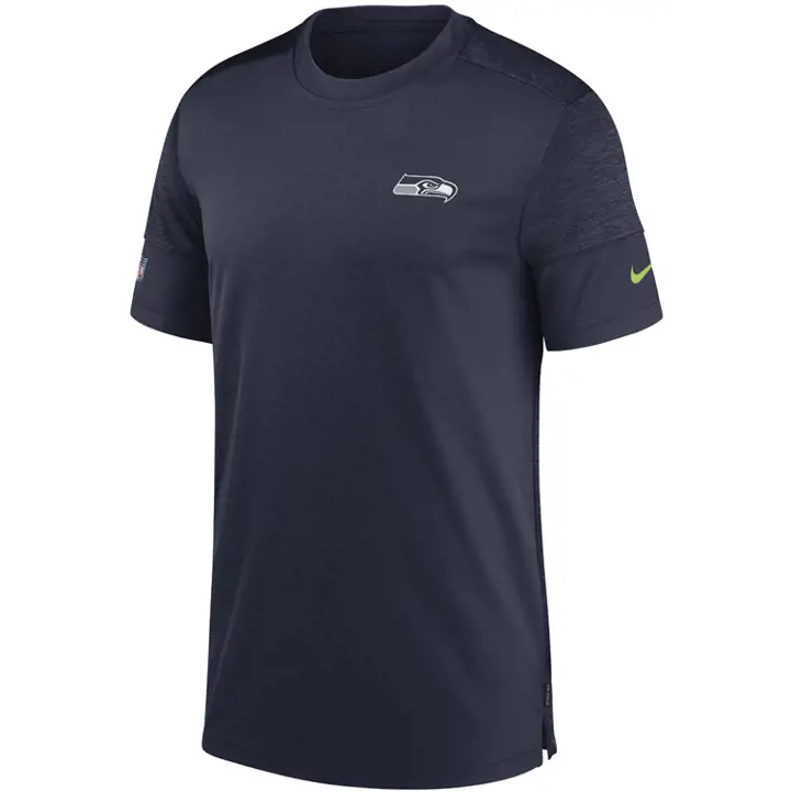 Haut à manches courtes NFL Coach UV des Seattle Seahawks BLEU MARINE