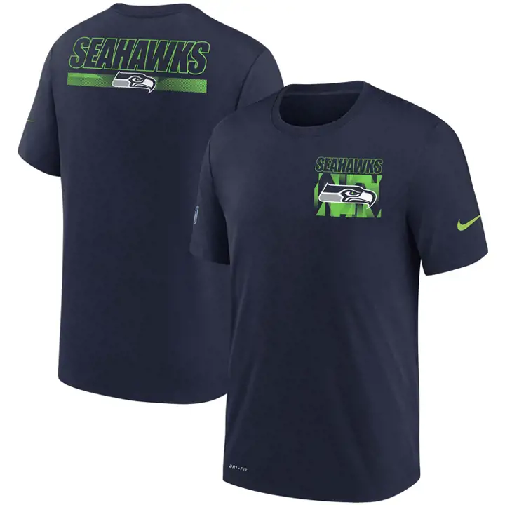 T-shirt NFL Dri-Fit Cotton Facility des SEATTLE SEAHAWKS - MARINE