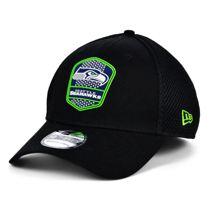 SEATTLE SEAHAWKS NFL Noir/Gris Caoutchouc Néoprène 39THIRTY NOIR/LIME/N