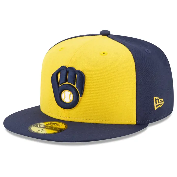 Milwaukee Brewers MLB Authentic Collection ALT MARINE F/JAUNE