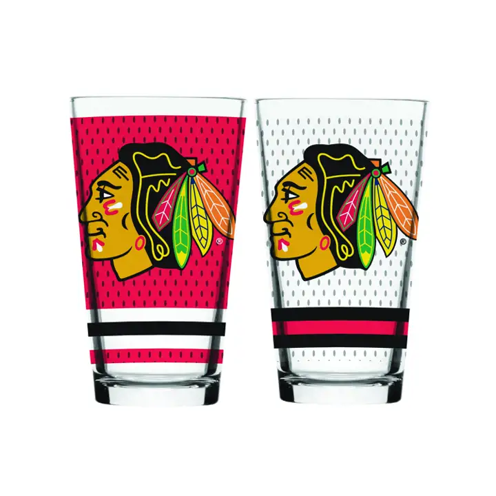 Ensemble de 2 verres mélangeurs NHL des Blackhawks de Chicago