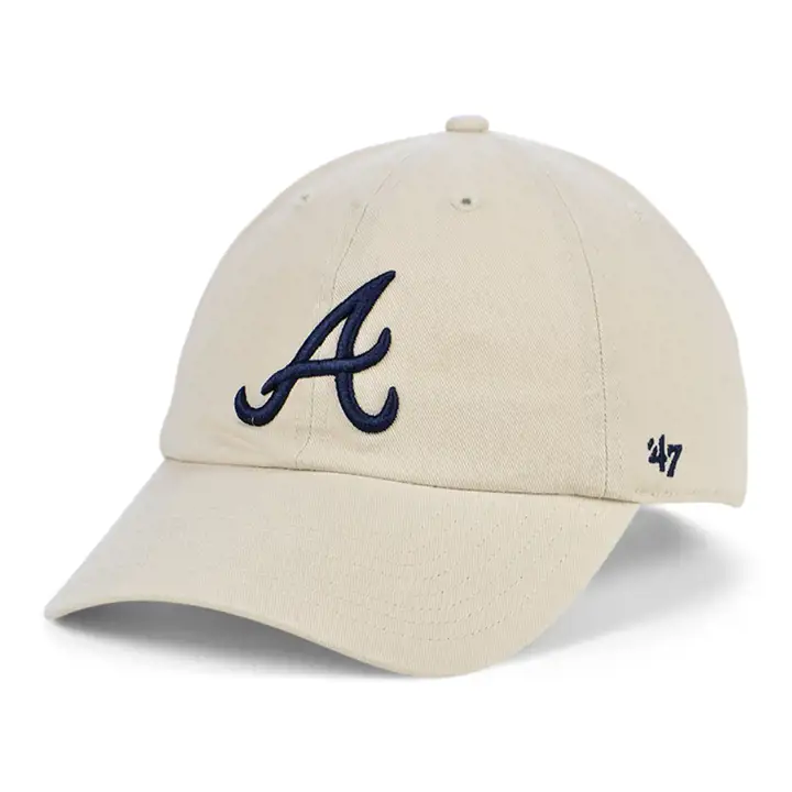 Casquette MLB Bone « 47 Clean Up » des Atlanta Braves (naturel)