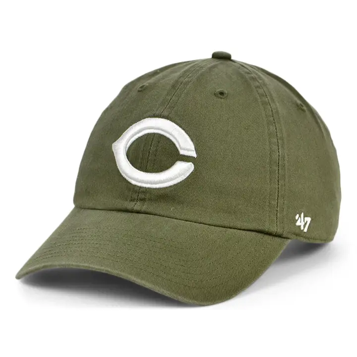 Casquette Cincinnati Reds MLB Olive/Blanc « 47 Clean Up » olive