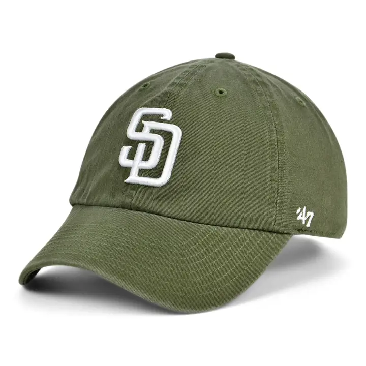Casquette '47 Clean Up MLB San Diego Padres vert olive/blanc