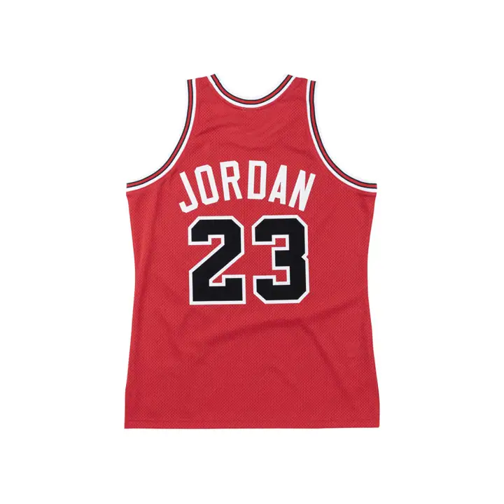 Maillot Authentique Chicago Bulls NBA M&N rouge Jordan