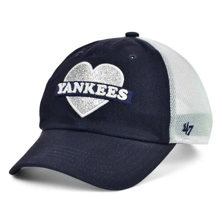 Casquette MVP '47 pour fille Yankees MLB, motif sirène cœur, coloris marine