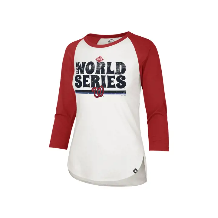 T-shirt Raglan Femme MLB Washington Nationals – Participant aux Séries Mondiales