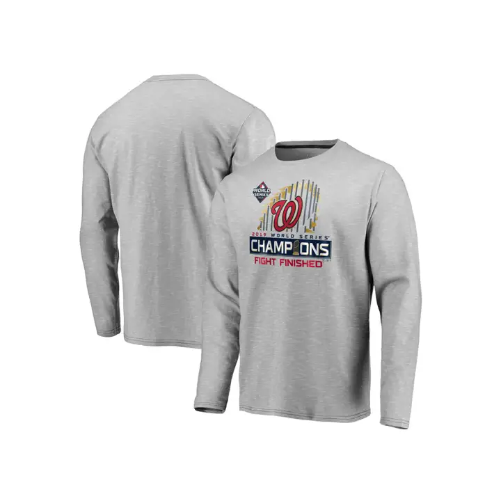 T-shirt ML à manches longues Washington Nationals MLB WS Champ LR 19 GRIS