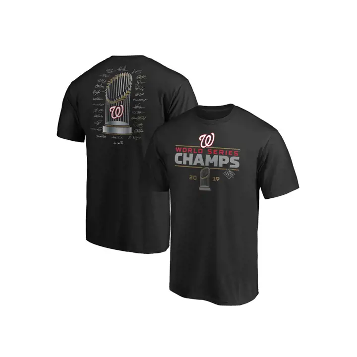 T-shirt trophée Washington Nationals MLB WS champion 2019 NOIR