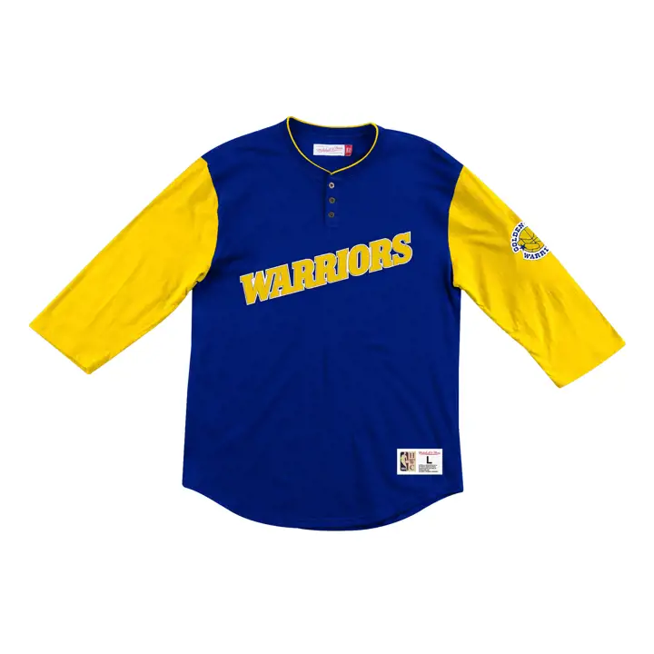 Golden State Warriors joueur vedette de la NBA Henley bleu/jaune