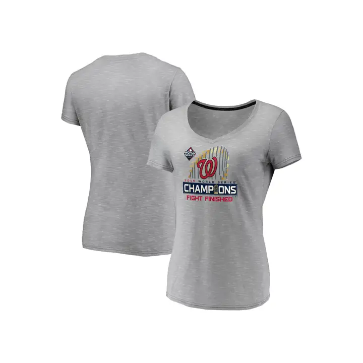 T-Shirt Washington Nationals MLB Femme Champions WS LR 19 GRIS CLR