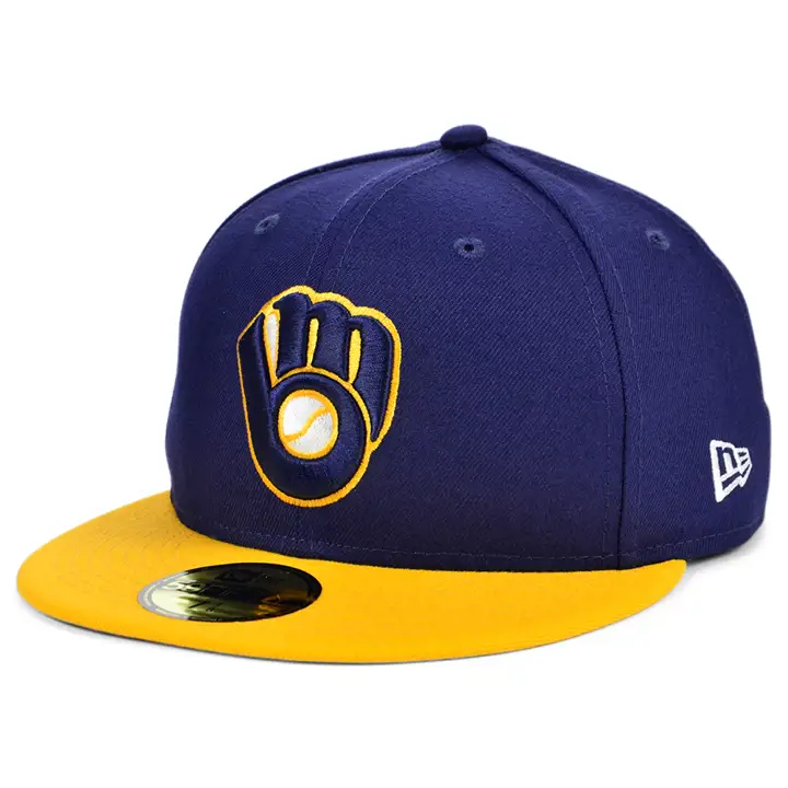 CASQUETTE MLB 59FIFTY MILWAUKEE BREWERS PATCH PLAQUE ROUGE/JAUNE