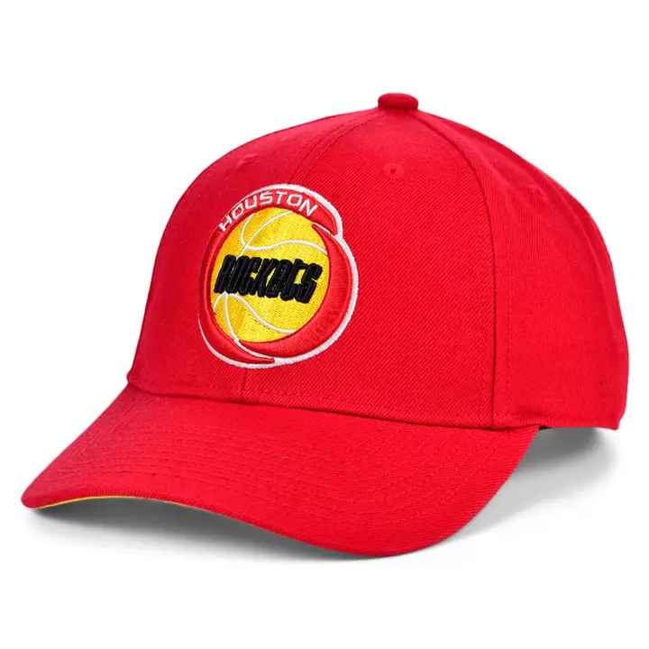 Casquette structurée basique réglable Rouge M&N HWC des Houston Rockets