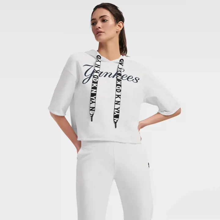 New York Yankees MLB Sweat à capuche femme DKNY Emma 20 blanc