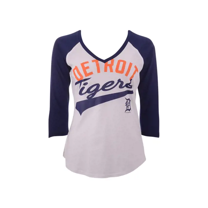T-shirt de baseball Detroit Tigers MLB pour femme, modèle It's A Game Raglan, 20 gr