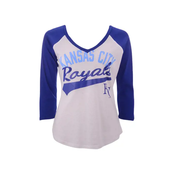 T-shirt de baseball pour femmes Kansas City Royals MLB – Modèle « It's A Game » – Manches raglan 20