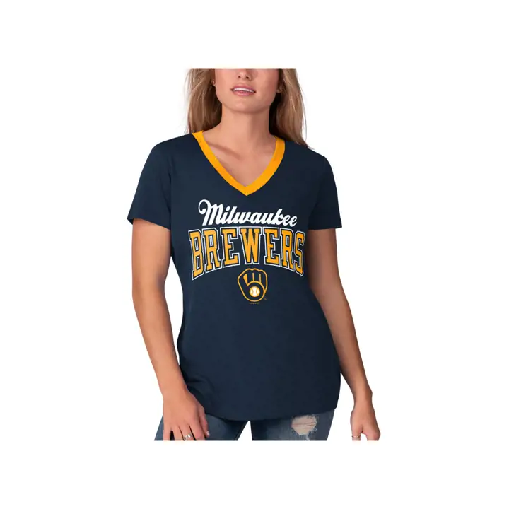 T-shirt femme Fair Ball MLB Milwaukee Brewers 20 marine