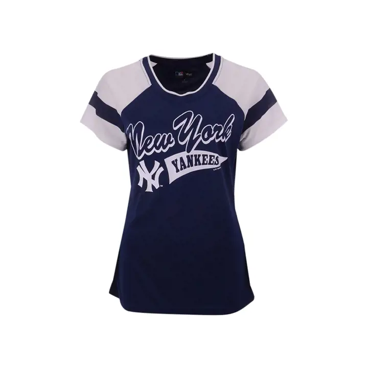 T-shirt pour femme MLB des Yankees de New York, collection « Biggest Fan » 20, bleu marine