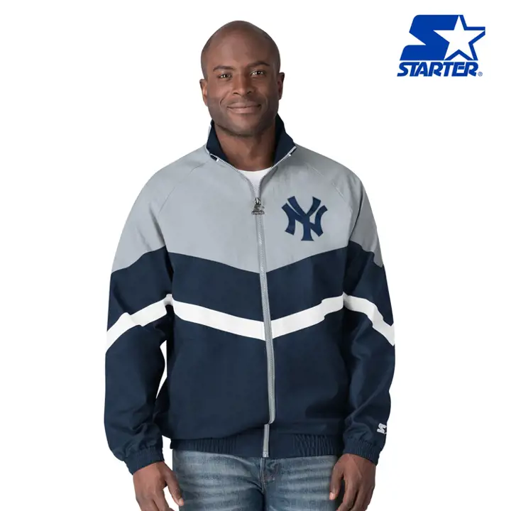 Veste de survêtement d'entraîneur-chef des Yankees de New York MLB bleu marine