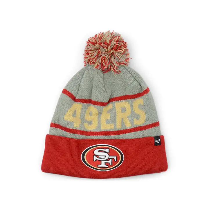 San Francisco 49ers NFL Rubble Bonnet à pompon tricoté NOIR