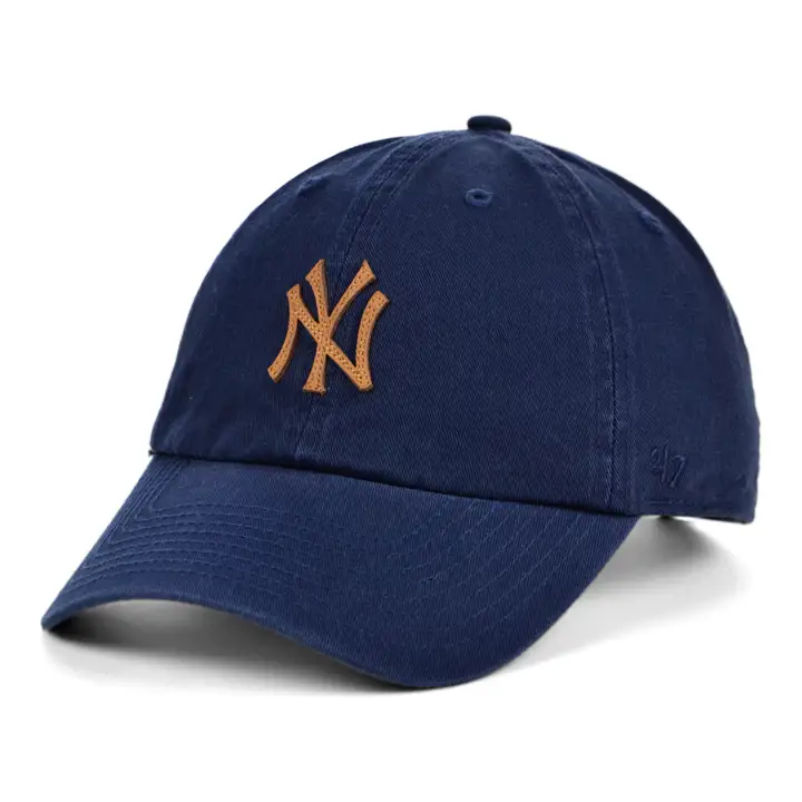 Casquette « 47 Clean Up » en double cuir MLB des New York Yankees, bleu marine