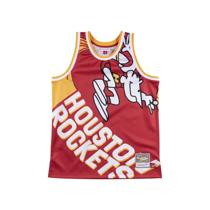 Débardeur rouge avec grand logo NBA des Houston Rockets