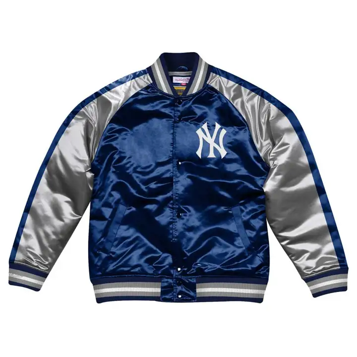 Blouson en satin à blocs de couleurs MLB NEW YORK YANKEES BLEU MARINE