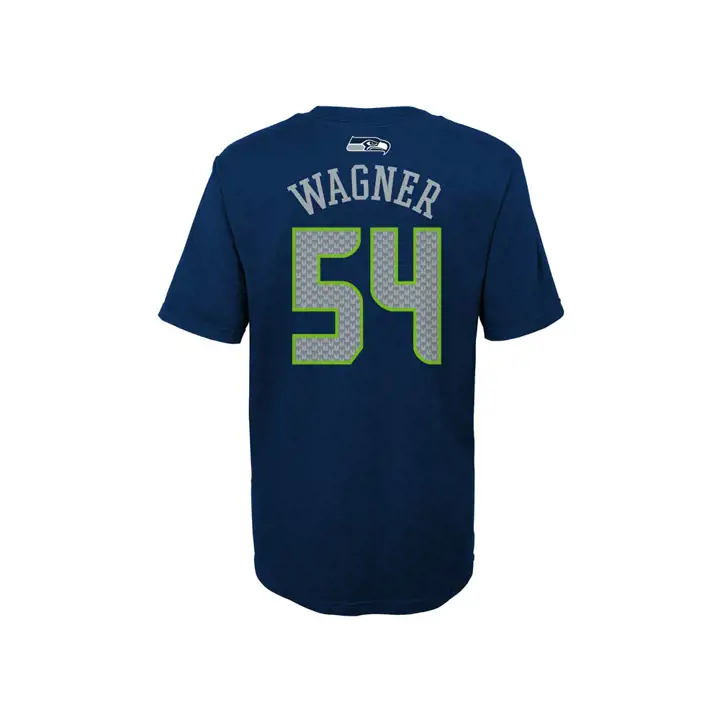 T-shirt Bobby Wagner des Seahawks de la NFL pour enfant, fierté de la jeunesse, logo N&N, couleur marine