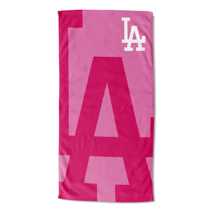 "Serviette de plage Los Angeles Dodgers 30x60 \"Pink Lockup\" ast"