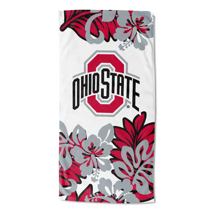 "Serviette de plage Ohio State Buckeyes 30x60 \"Flower Power\""