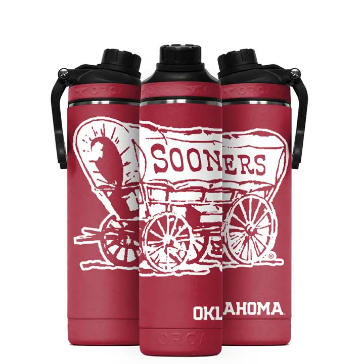 Gourde Oklahoma Sooners Hydra 22 oz Mascotte rouge