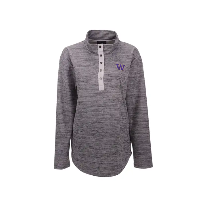 Haut à quarts de zip Washington Huskies NCAA pour femme, de couleur grise