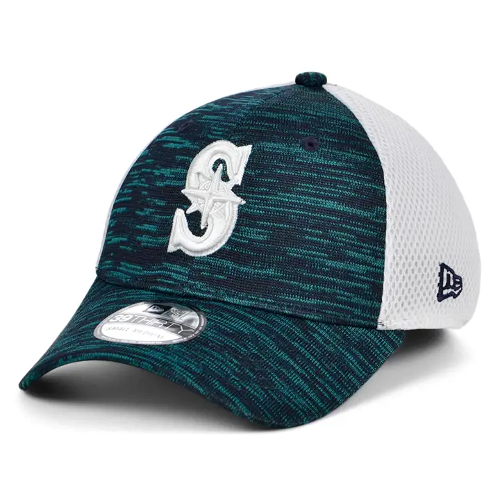 Casquette Seattle Mariners en maille Neo 39THIRTY Marine/Blanc