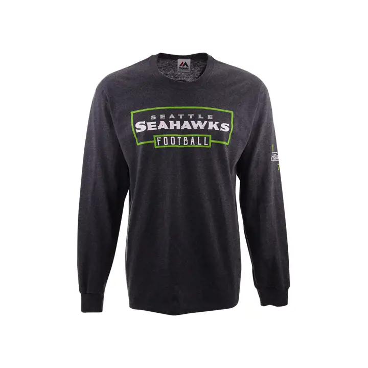 T-shirt à manches longues NFL Box Score des Seahawks de Seattle, couleur anthracite