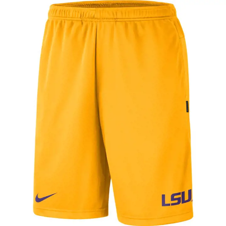 Short d'entraîneur LSU NCAA Dri Fit 19 ans jaune