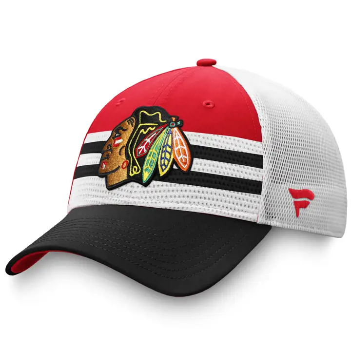 BLACKHAWKS Casquette trucker rouge/noir - Repêchage LNH 2020