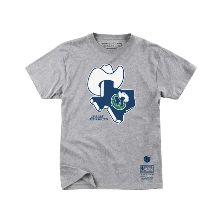 T-shirt rétro à logo Dallas Mavericks NBA MN gris