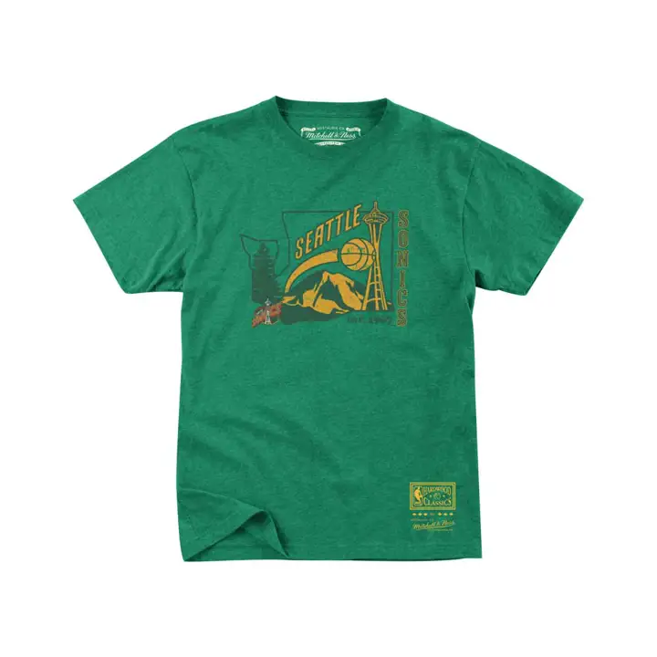 T-shirt vert Seattle Supersonics NBA MN State Mash Up