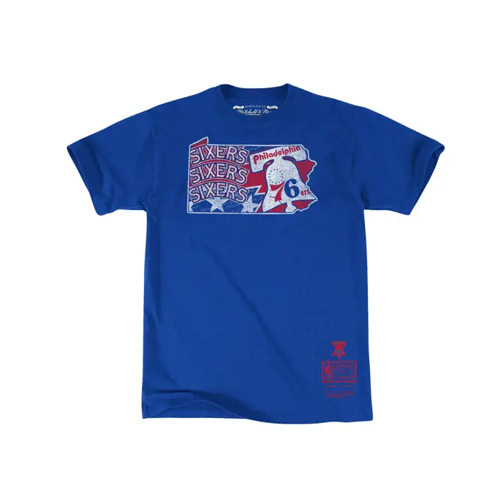 T-shirt Philadelphia 76ers NBA MN State Mash Up bleu