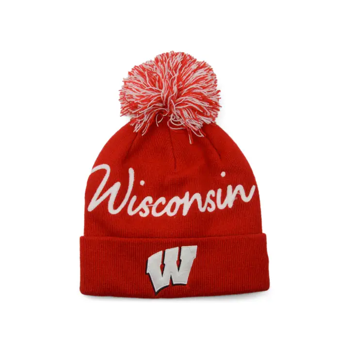 Wisconsin Badgers NCAA FN Wmns Script Pom rouge