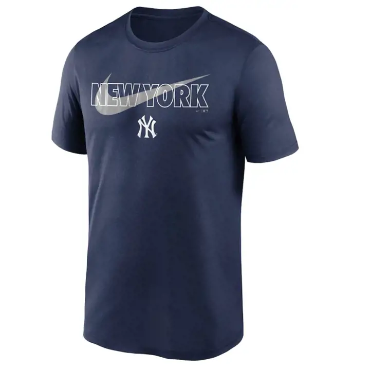 T-shirt Legend Swoosh de ville MLB des Yankees bleu marine
