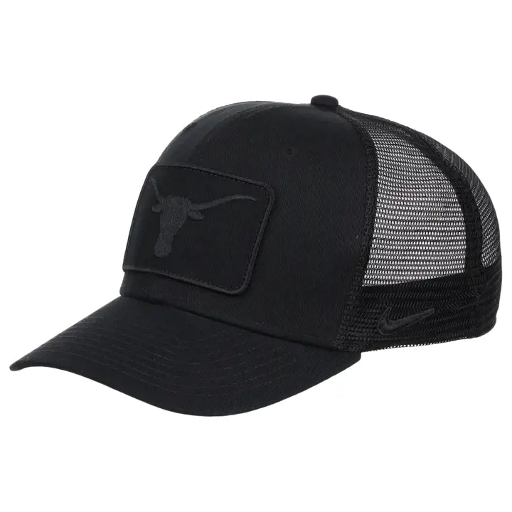Casquette trucker Texas Longhorns NCAA NK avec écusson noir/noir