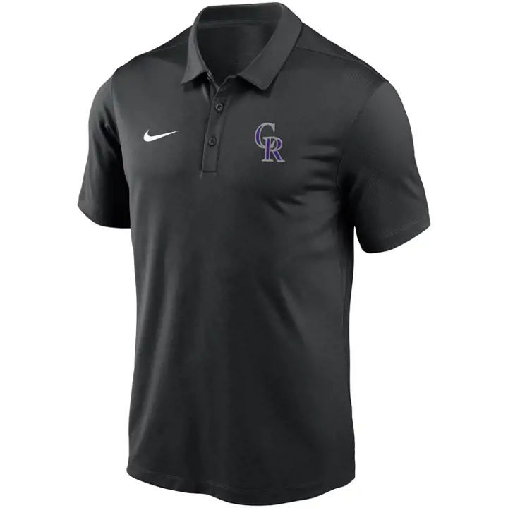 Polo d'équipe des Rockies de la MLB, franchise, noir