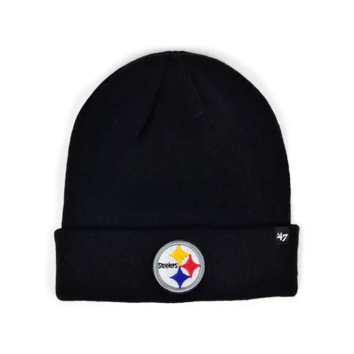 Pittsburgh Steelers NFL '47 Bonnet en tricot basique avec revers – Noir